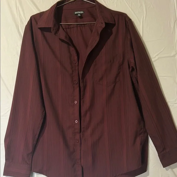 George Red Casual Button Down Shirt Classic Design - Picture 1 of 4